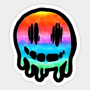 Smiley face metling (rainbow / multicolor) Sticker